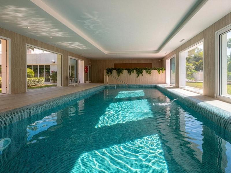 Covered heated indoor pool for residents of Los Granados Golf